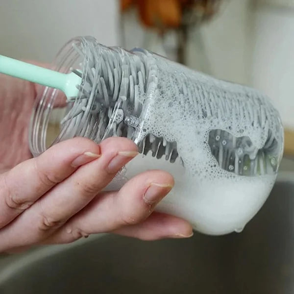 SPINCLEAN – Electric bottle brush set with 360° rotating silicone cleaning power