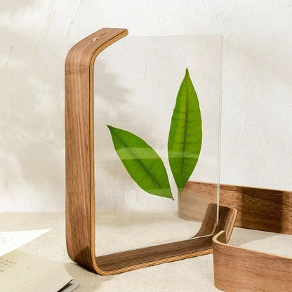 Picture Frame Double Sided, Wood Picture Frame with Acrylic Glass, Wooden Frame for Tabletop and Shelf Display