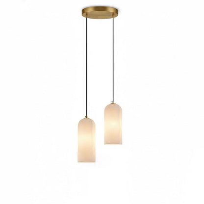 Elegant Alabaster Globe Pendant Light with Brass Finish | Adjustable Height for Versatile Illumination