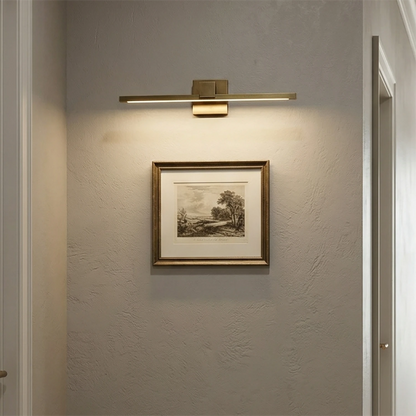 Applique murale élégante en laiton avec LED intégrée – Éclairage de tableau pour œuvres d'art, finition antique, tailles de 40 à 100 cm