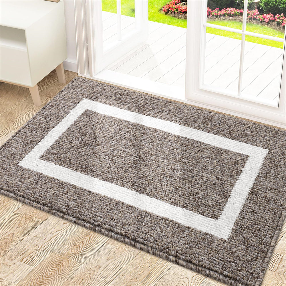 Tapis d'entrée élégant | Paillasson robuste absorbant la saleté avec base antidérapante pour usage intérieur et extérieur
