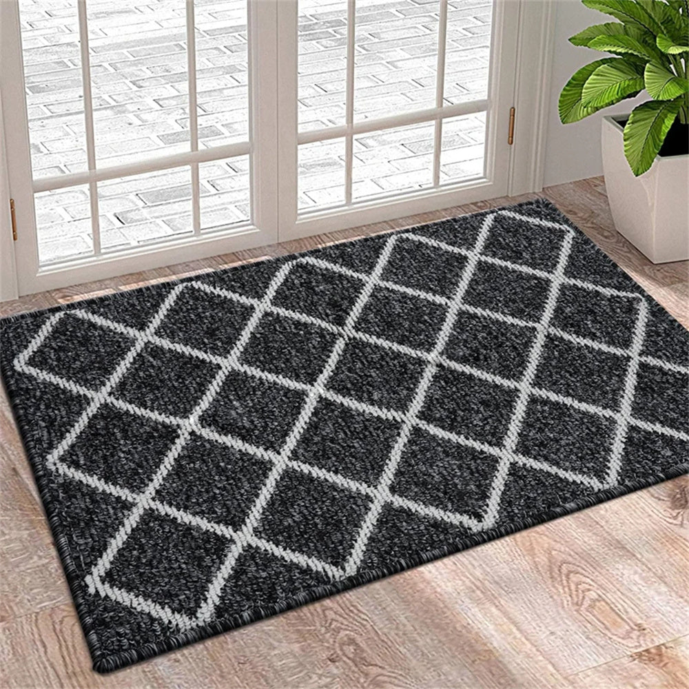 Tapis d'entrée élégant | Paillasson robuste absorbant la saleté avec base antidérapante pour usage intérieur et extérieur