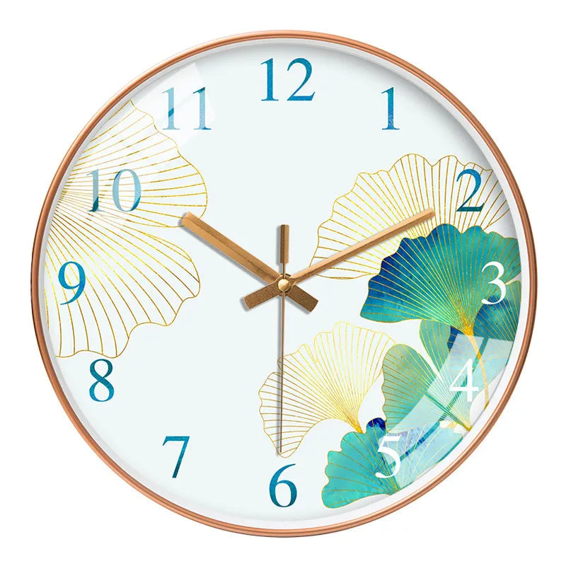 Elegant Floral Wall Clock with Silent Quartz Movement – 10 inches Decorative Timepiece