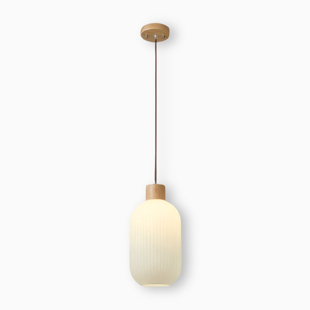 Elegant Style Pendant Light with Ribbed Shade – Modern Hanging Lamp for Kitchen and Dining
