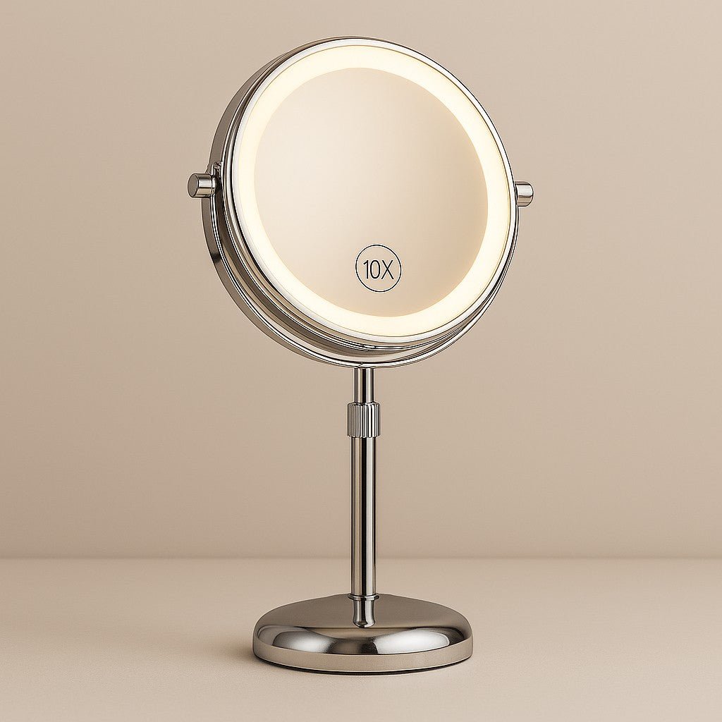 Lighted Vanity Mirror with 10X Magnification, LED Makeup Mirror with Lights, Magnifying Makeup Mirror for Bathroom
