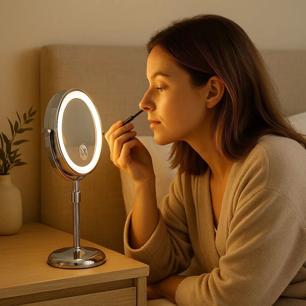 Lighted Vanity Mirror with 10X Magnification, LED Makeup Mirror with Lights, Magnifying Makeup Mirror for Bathroom
