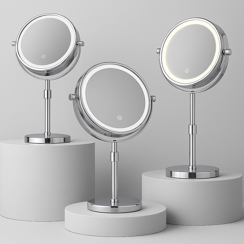 Lighted Vanity Mirror with 10X Magnification, LED Makeup Mirror with Lights, Magnifying Makeup Mirror for Bathroom