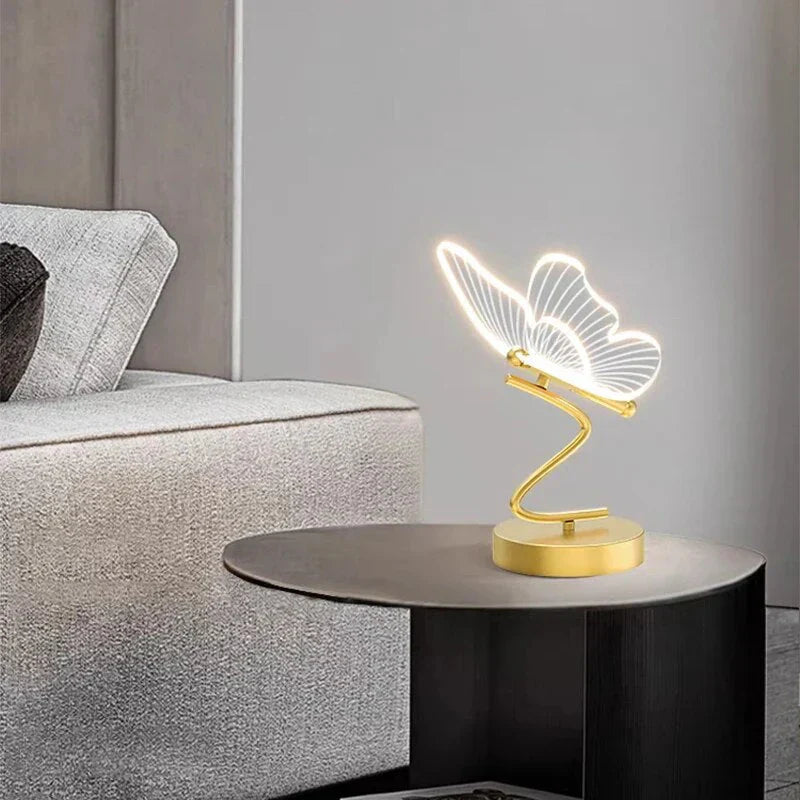 Elegant LED Table Lamp with Modern Butterfly Design for Ambient Lighting
