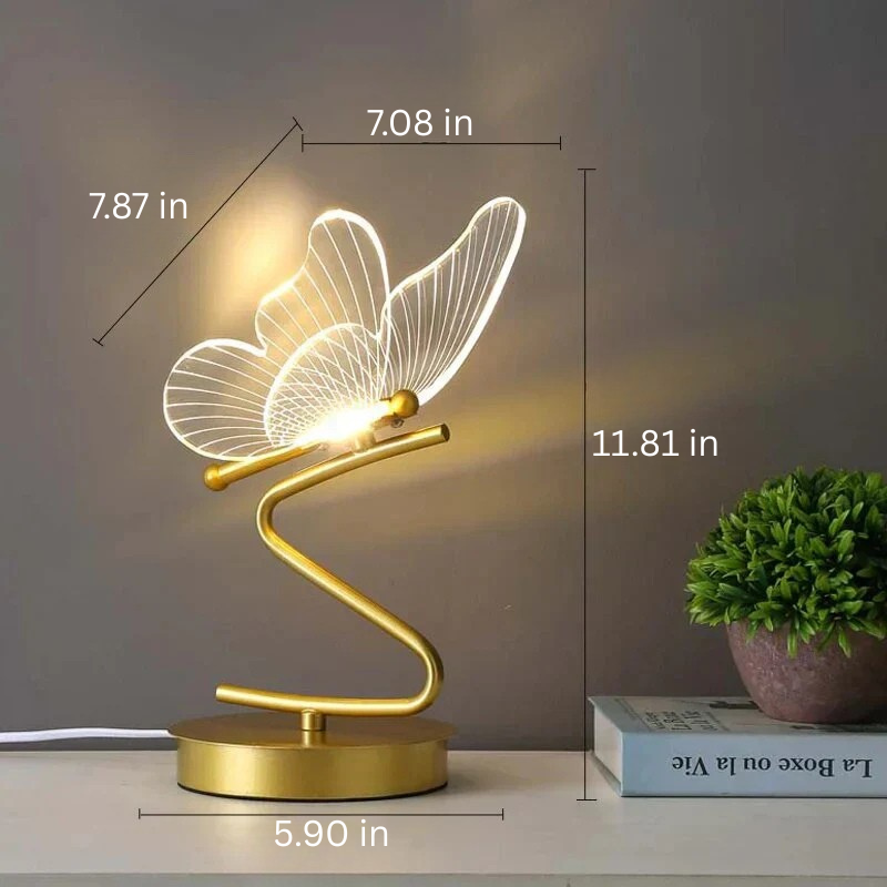 Elegant LED Table Lamp with Modern Butterfly Design for Ambient Lighting
