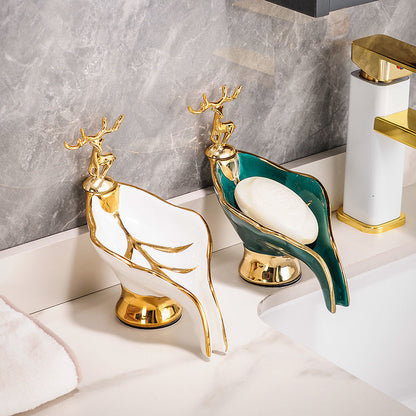 Elegant Leaf-Inspired Soap Dish for Shower with Moisture-Resistant Design | Keeps Soap Dry and Clean