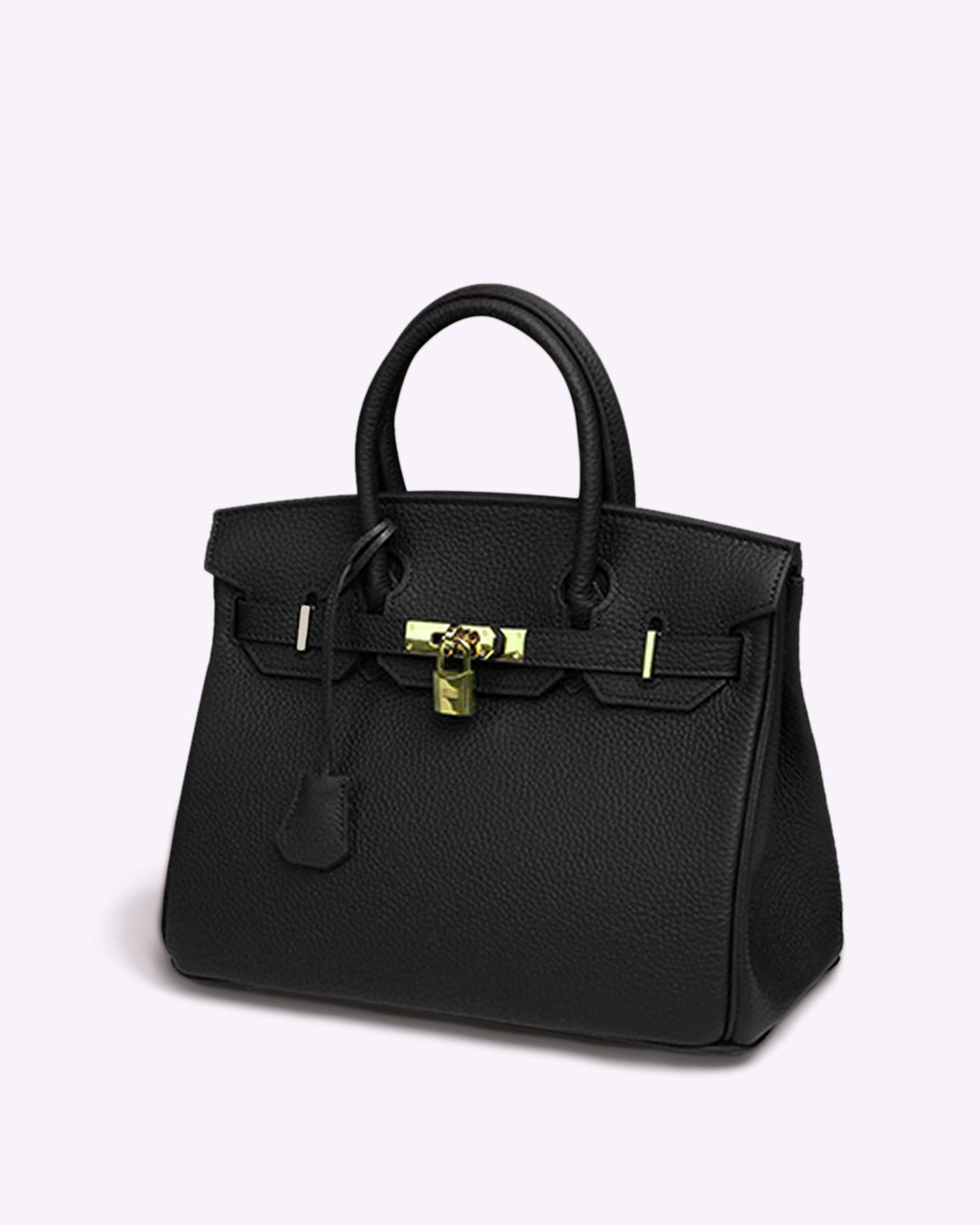 Womens Purse with Gold Lock, Leather Shoulder Bag with Detachable Strap, Womens Handbag for Work and Everyday Use