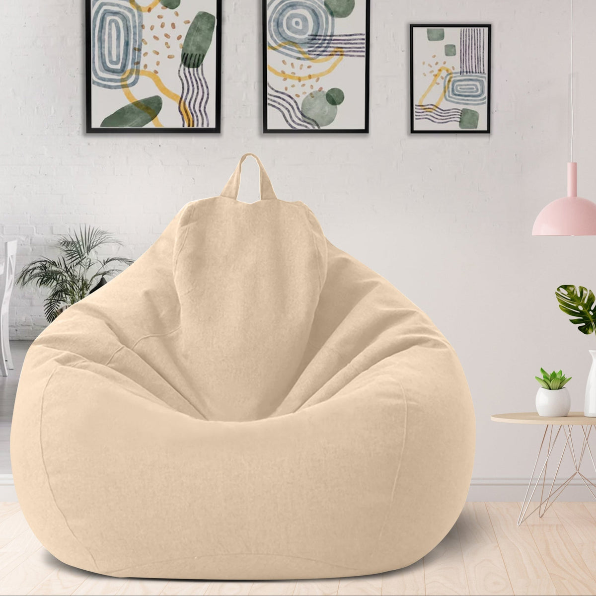 Elegant Linen Bean Bag Cover | Ergonomic Design for Personalized Comfort
