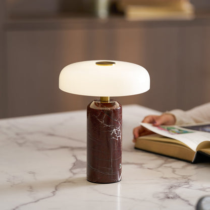 Lampe de table élégante en marbre avec batterie intégrée – Éclairage portable sans fil pour salon ou chevet
