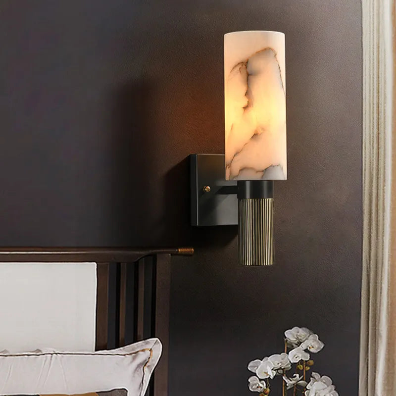 Elegant Marble Wall Lamp with Integrated LED Light – Modern Design for Stylish Interiors