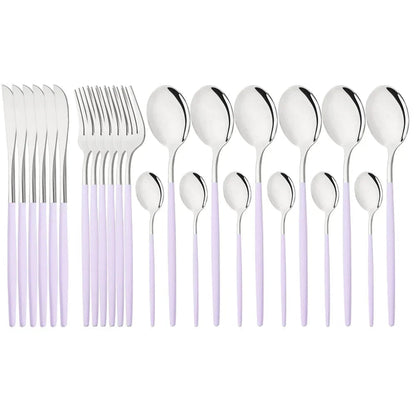 Elegant Modern Pink Flatware Set with Ergonomic Design | Stylish Cutlery for Any Occasion