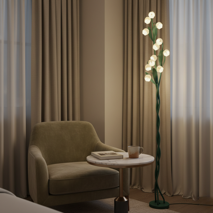 Orchidée Élégante | Lampadaire Moderne avec Port USB et Interrupteur à Pied | Éclairage Stylé pour Salon ou Chambre à Coucher