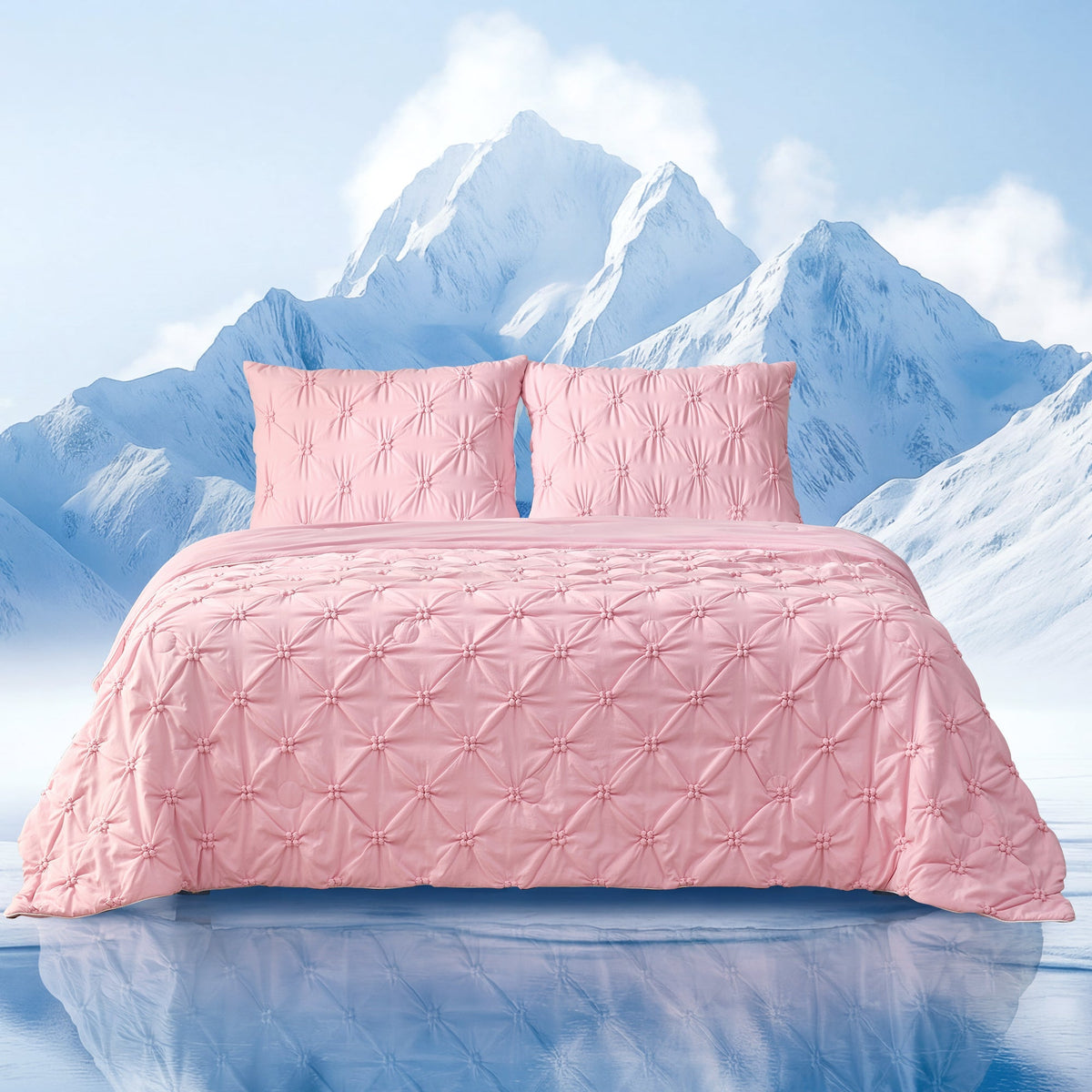 Elegant Pintuck Cooling Comforter | Breathable Lightweight Design for Hot Sleepers