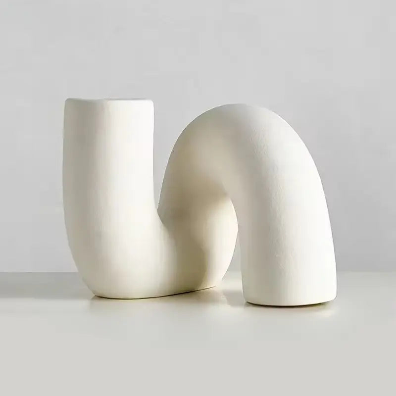 Vase décoratif élégant en porcelaine avec finition artisanale | Centre de table minimaliste pour compositions florales