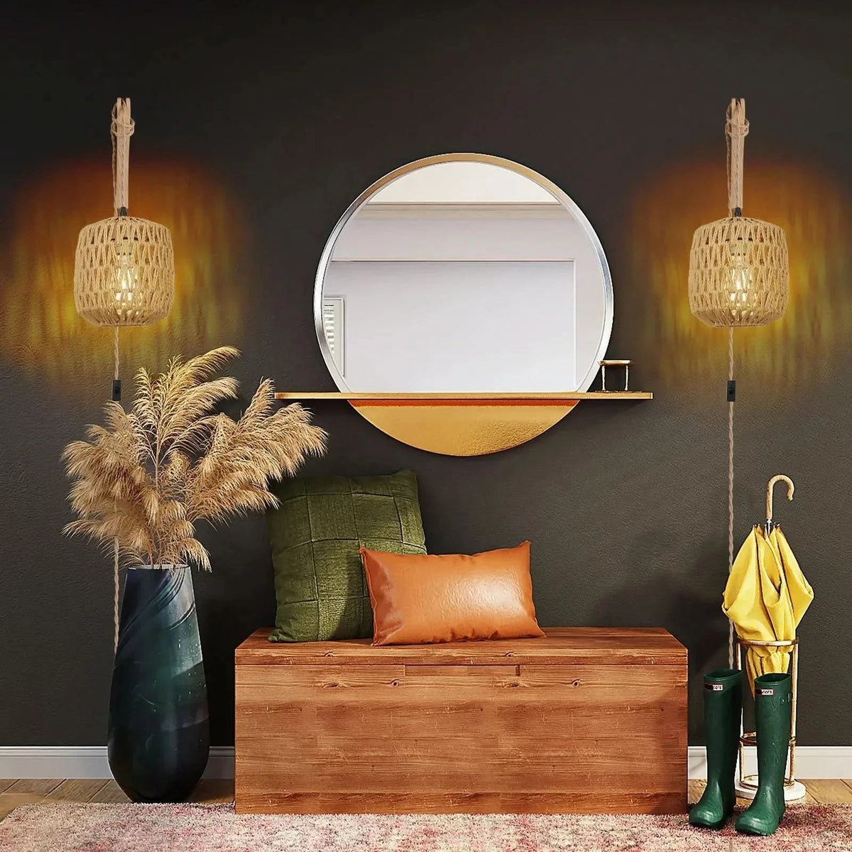 WALLFLOW – Woven E27 Wall Lamp for Contemporary Interiors