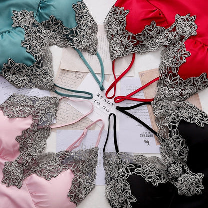 Ensemble de pyjama en satin élégant | Vêtement de nuit luxueux pour femme avec bretelles réglables