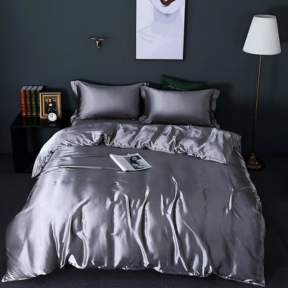 Ortekor Elegant Silk Bedding Set | Hypoallergenic Duvet Covers for Luxurious Comfort