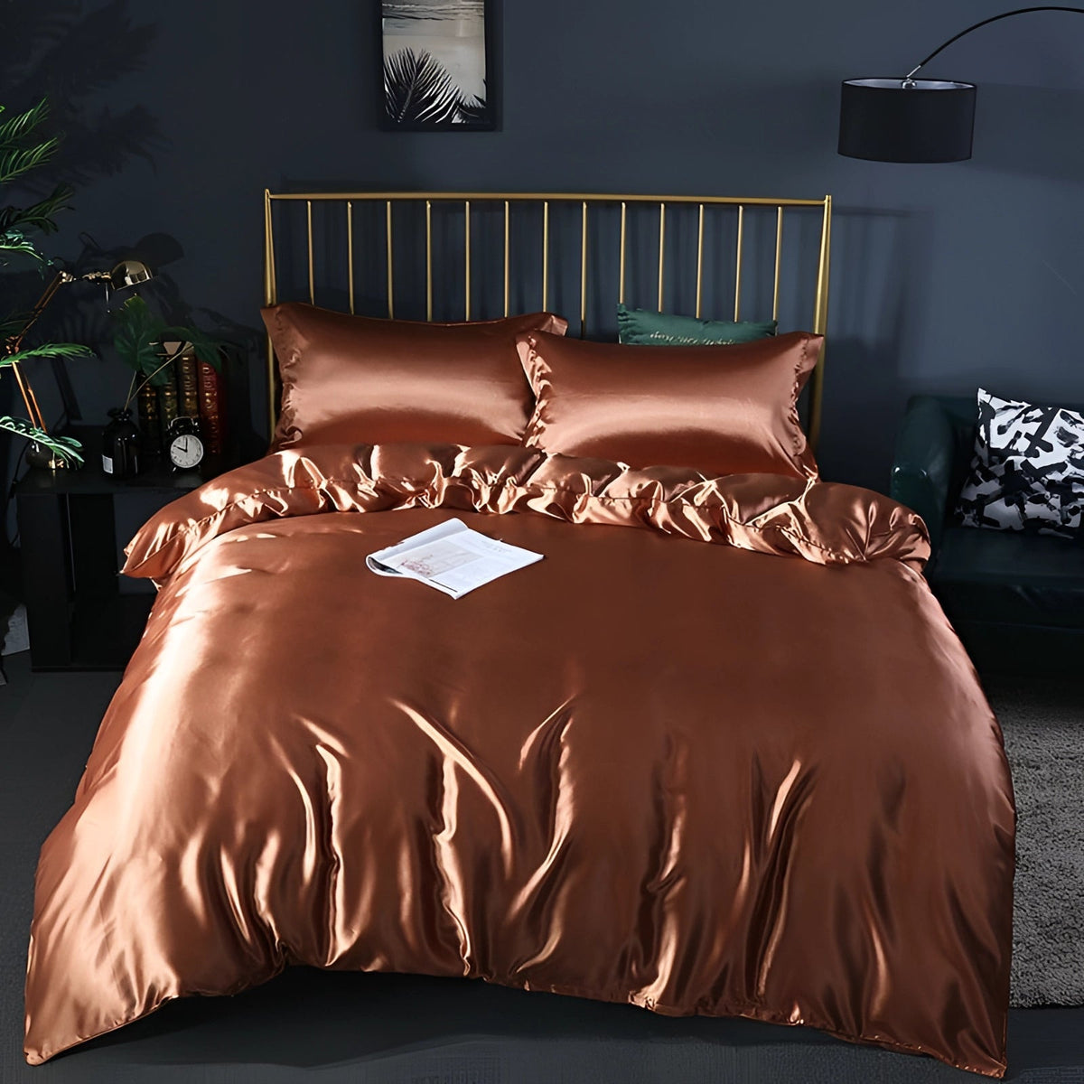 Ortekor Elegant Silk Bedding Set | Hypoallergenic Duvet Covers for Luxurious Comfort