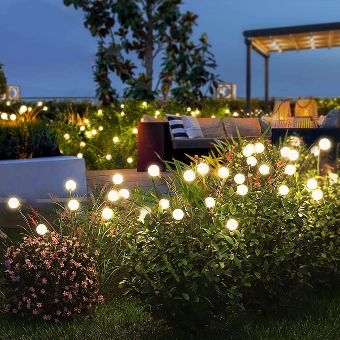 Lampes solaires élégantes pour jardin « lucioles » | Éclairage extérieur étanche de 120 lumens pour une ambiance éblouissante