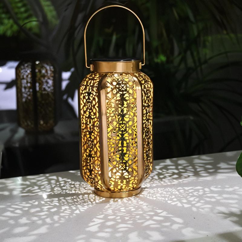 Lampes solaires de jardin élégantes | Conception en fer durable avec capteur crépusculaire automatique | Éclairage extérieur étanche pour une ambiance exceptionnelle