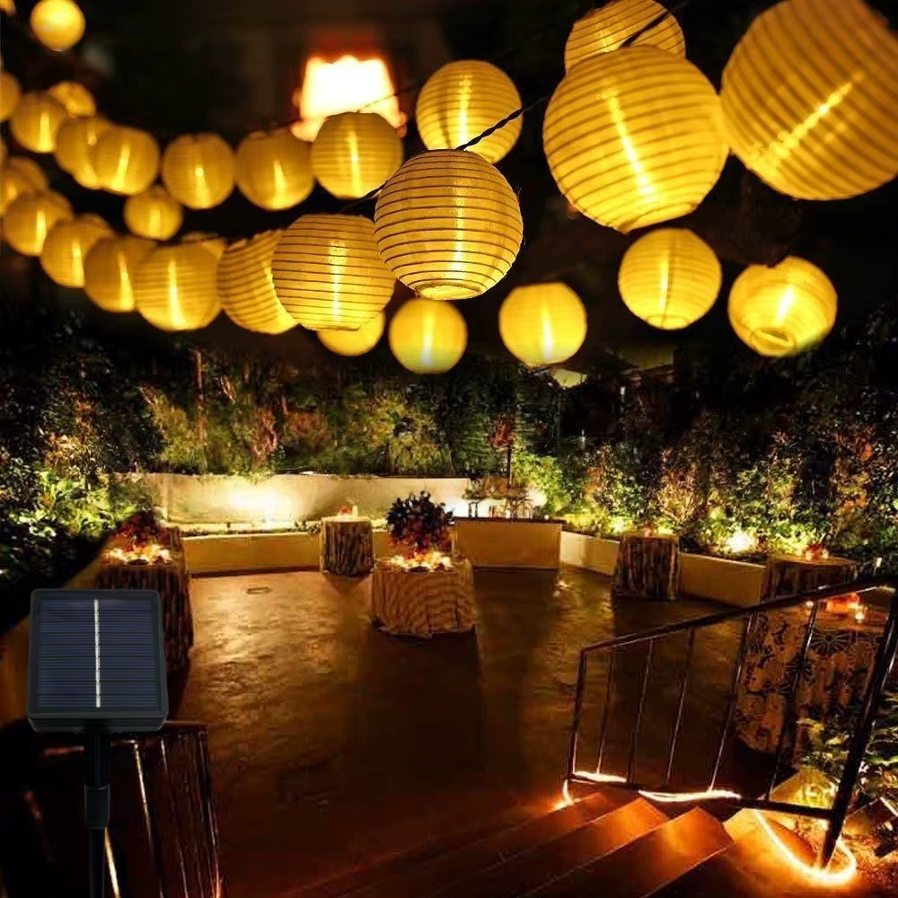 Elegant Solar Lantern String Lights with Waterproof Design | Versatile Outdoor Decor