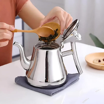 Elegant Stainless Steel Teapot with Integrated Infuser for Perfect Brewing