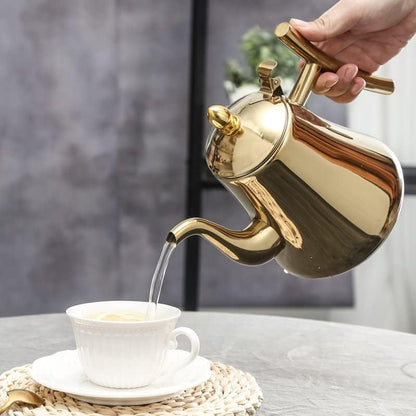 Elegant Stainless Steel Teapot with Integrated Infuser for Perfect Brewing