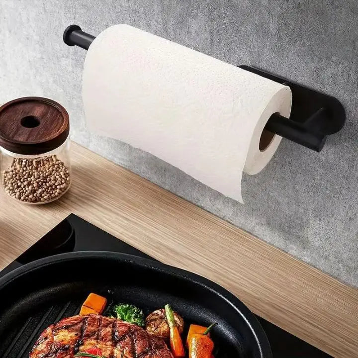 Elegant Wall Kitchen Paper Towel Holder with Drill-Free Installation | Space-Saving Design for Organized Surfaces