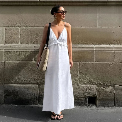 RUFFLENEST – Elegant Summer Dress with Flowing A-Line Fit