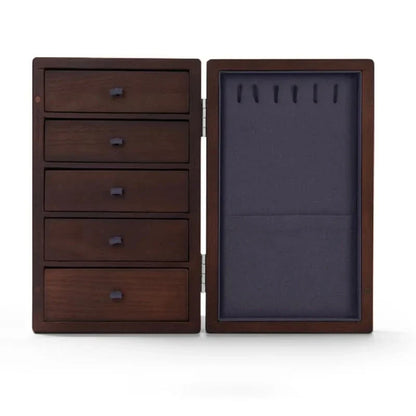 LUXELIVA – Elegant Wooden Jewelry Box with Multi-Layer Storage