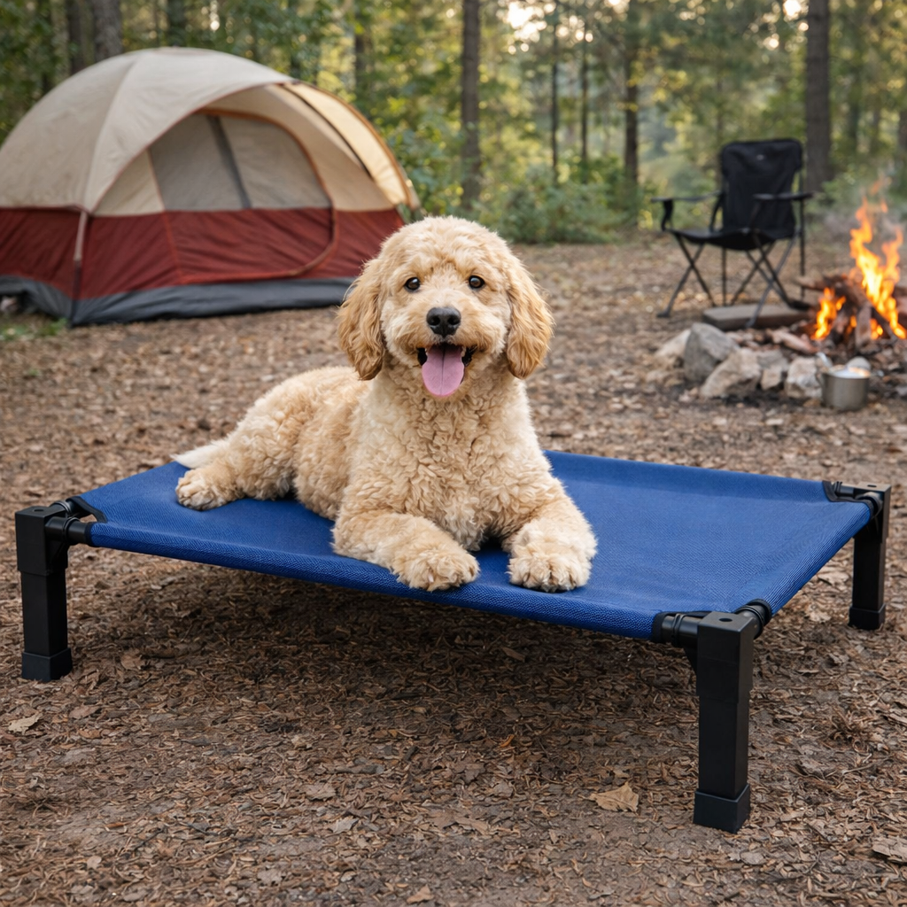 Elevated Dog Bed with Breathable Mesh Fabric & Chew-Proof Design for Ultimate Comfort