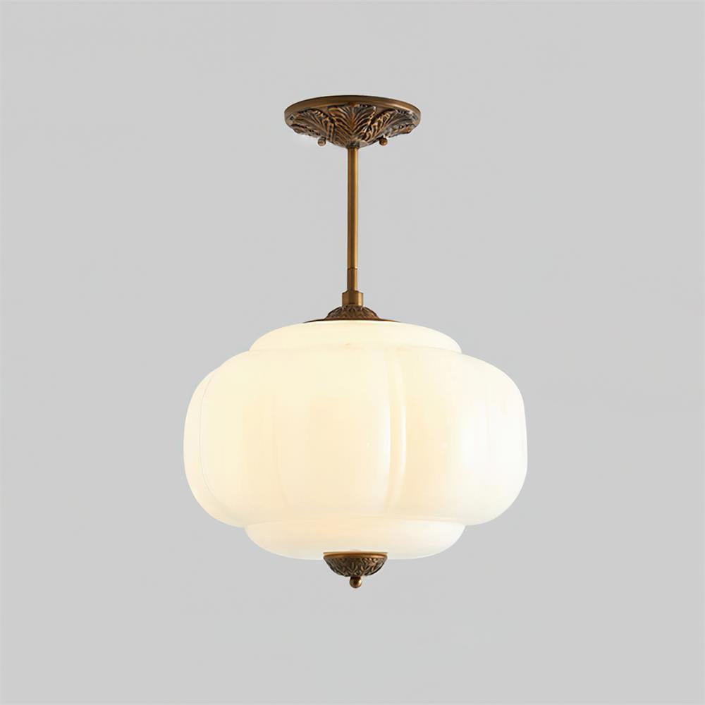 Semi-Flush Glass Ceiling Light with Metal Canopy and Dimmable Socket – Modern Ambient Fixture for Bathroom, Bedroom, Hallway, Entryway