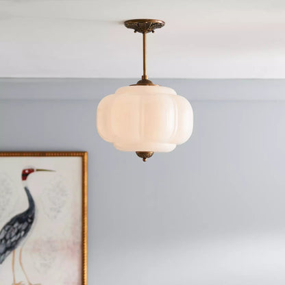Semi-Flush Glass Ceiling Light with Metal Canopy and Dimmable Socket – Modern Ambient Fixture for Bathroom, Bedroom, Hallway, Entryway
