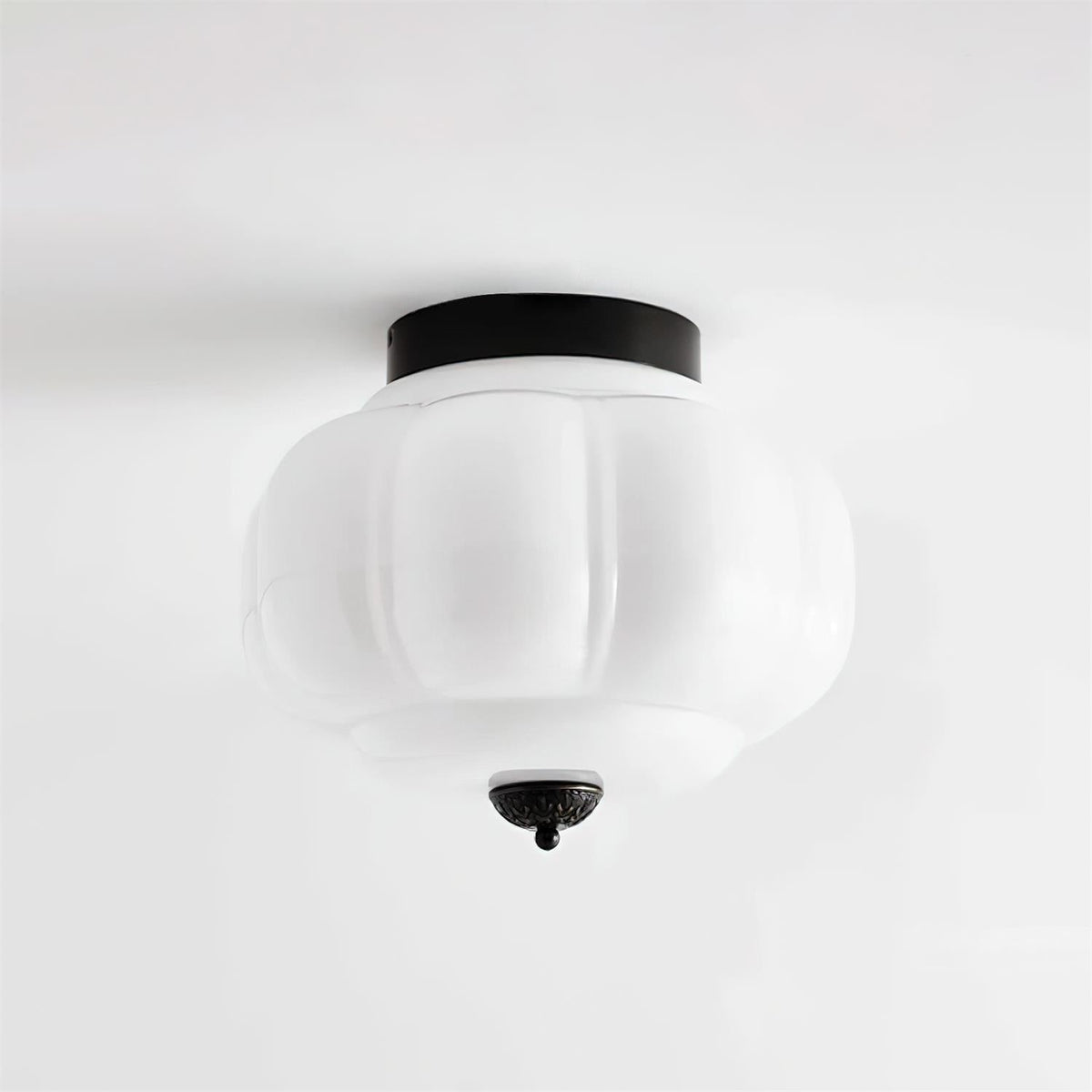 Flush Mount Glass Pendant Light 15 in Jade Green Shade Hardwired E26 E27 Socket Handblown Artisan Finish for Bedroom Bathroom Hallway Entryw