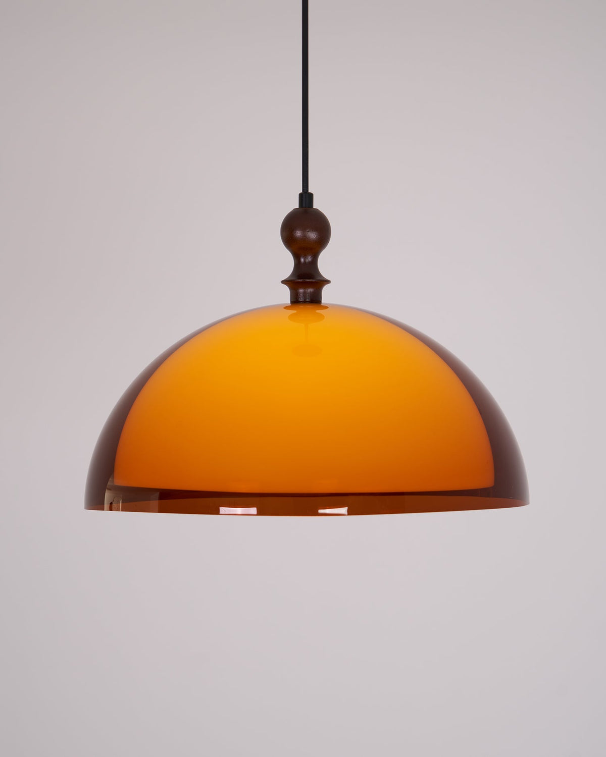 Hanging Ceiling Light Fixture with Walnut Wood Accent and Acrylic Shade 14 Inch Diameter for Kitchen Island Dining Room Table Adjustable Hei
