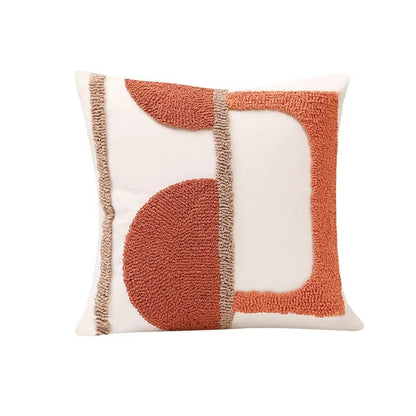 Elysia Cushion Cover - Cotton Velvet, Geometric Embroidery