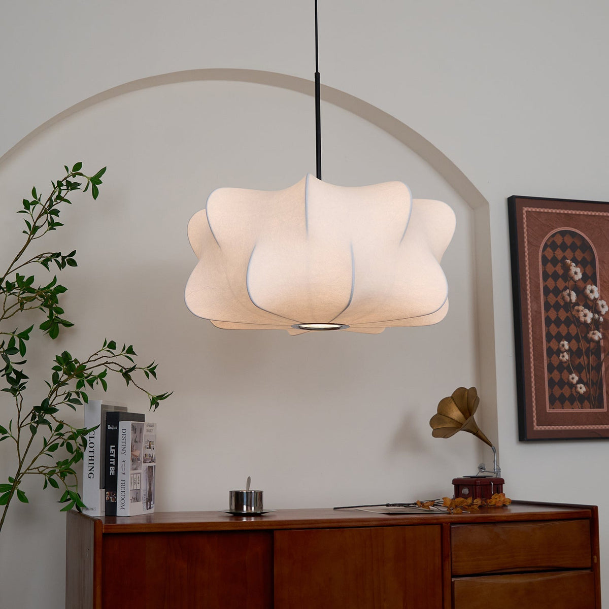 3-Light Silk Cloud Hanging Fixture White 24 in Adjustable Ceiling Mount E27 for Dining Room Living Room Kitchen Modern Indoor Overhead Light
