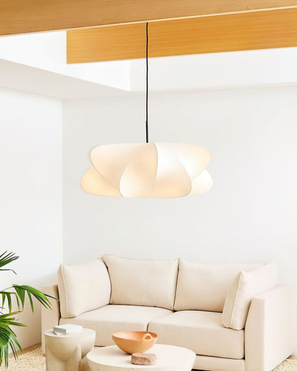 3-Light Silk Cloud Hanging Fixture White 24 in Adjustable Ceiling Mount E27 for Dining Room Living Room Kitchen Modern Indoor Overhead Light