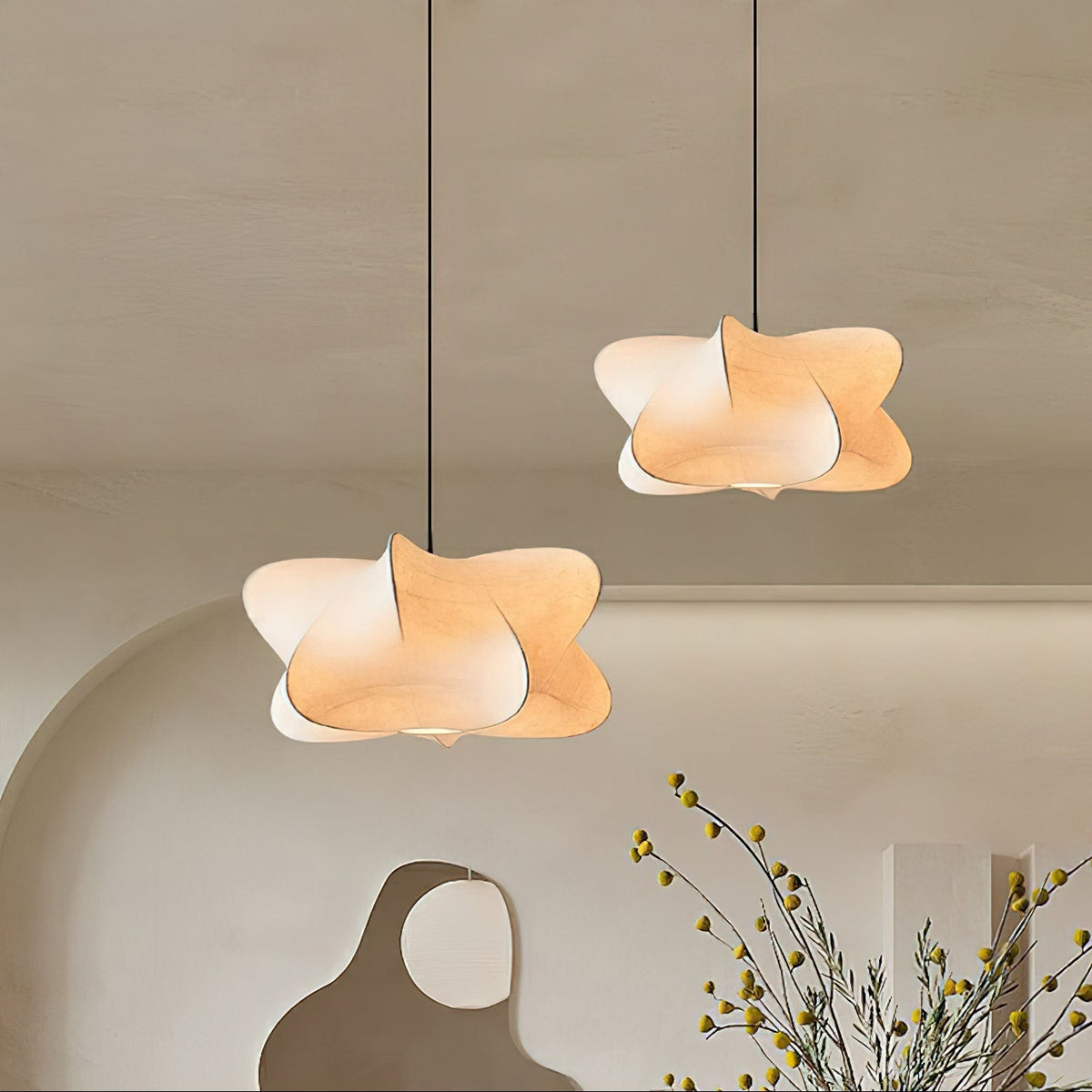 3-Light Silk Cloud Hanging Fixture White 24 in Adjustable Ceiling Mount E27 for Dining Room Living Room Kitchen Modern Indoor Overhead Light