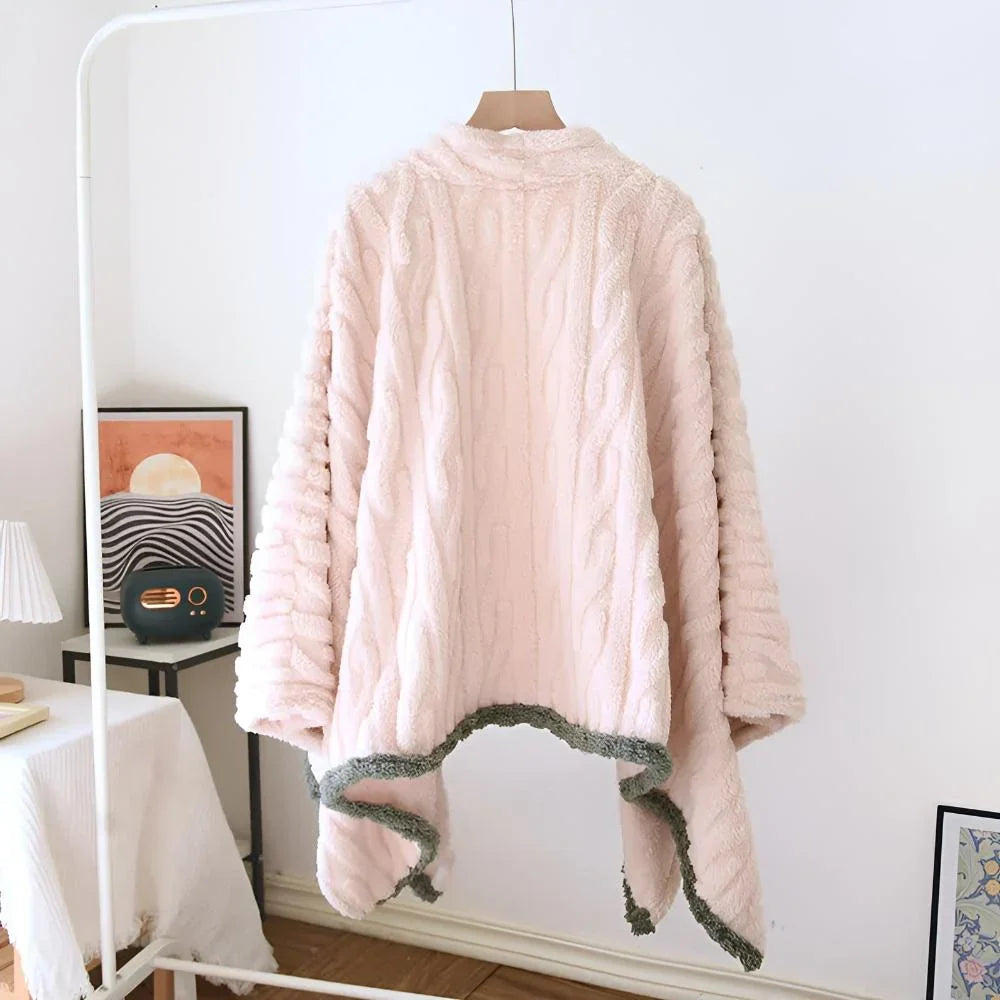 Elysia Shawl Wrap - Embroidered Fleece, Ultra-Soft for Women