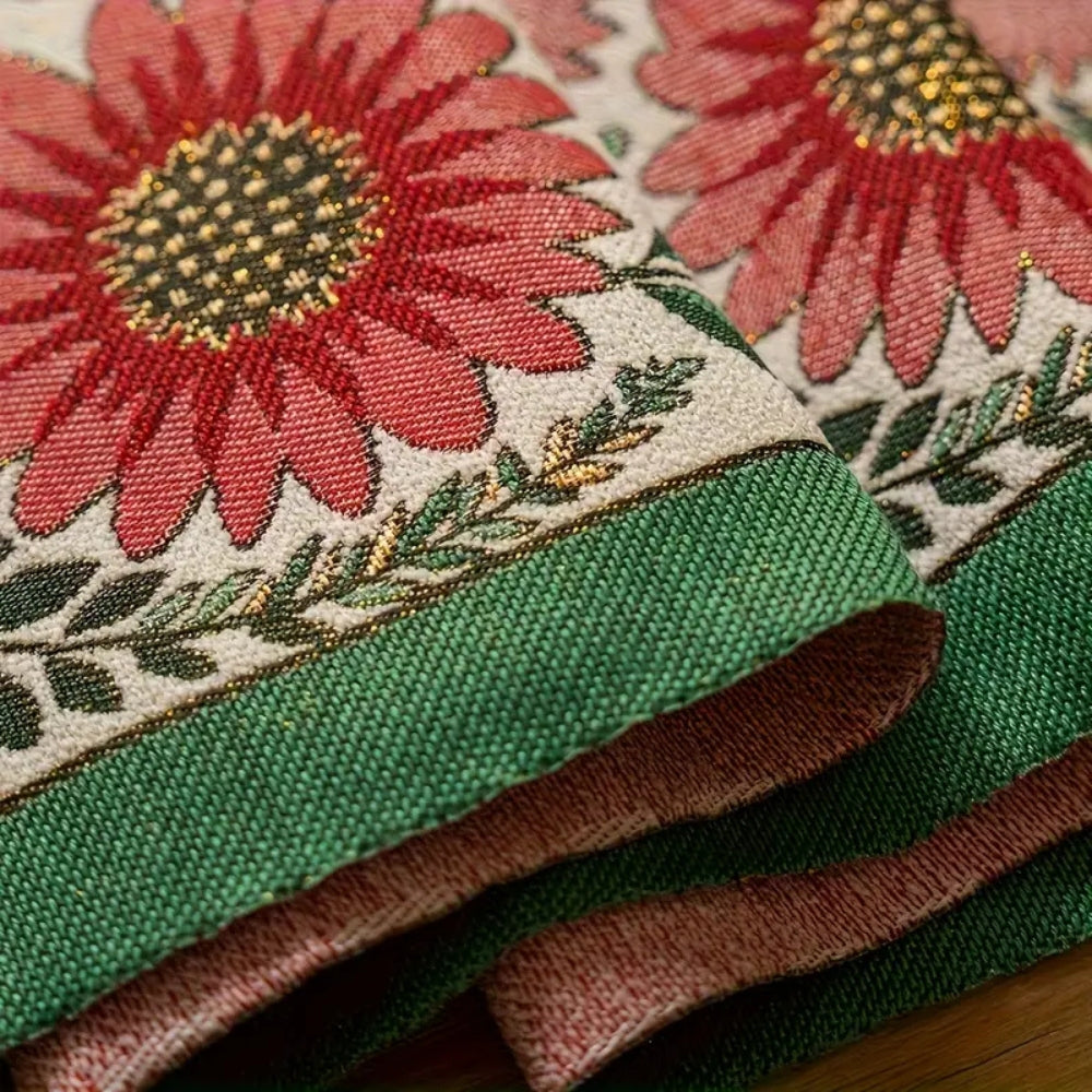 Elysia Table Runner - Embroidered Floral with Tassels