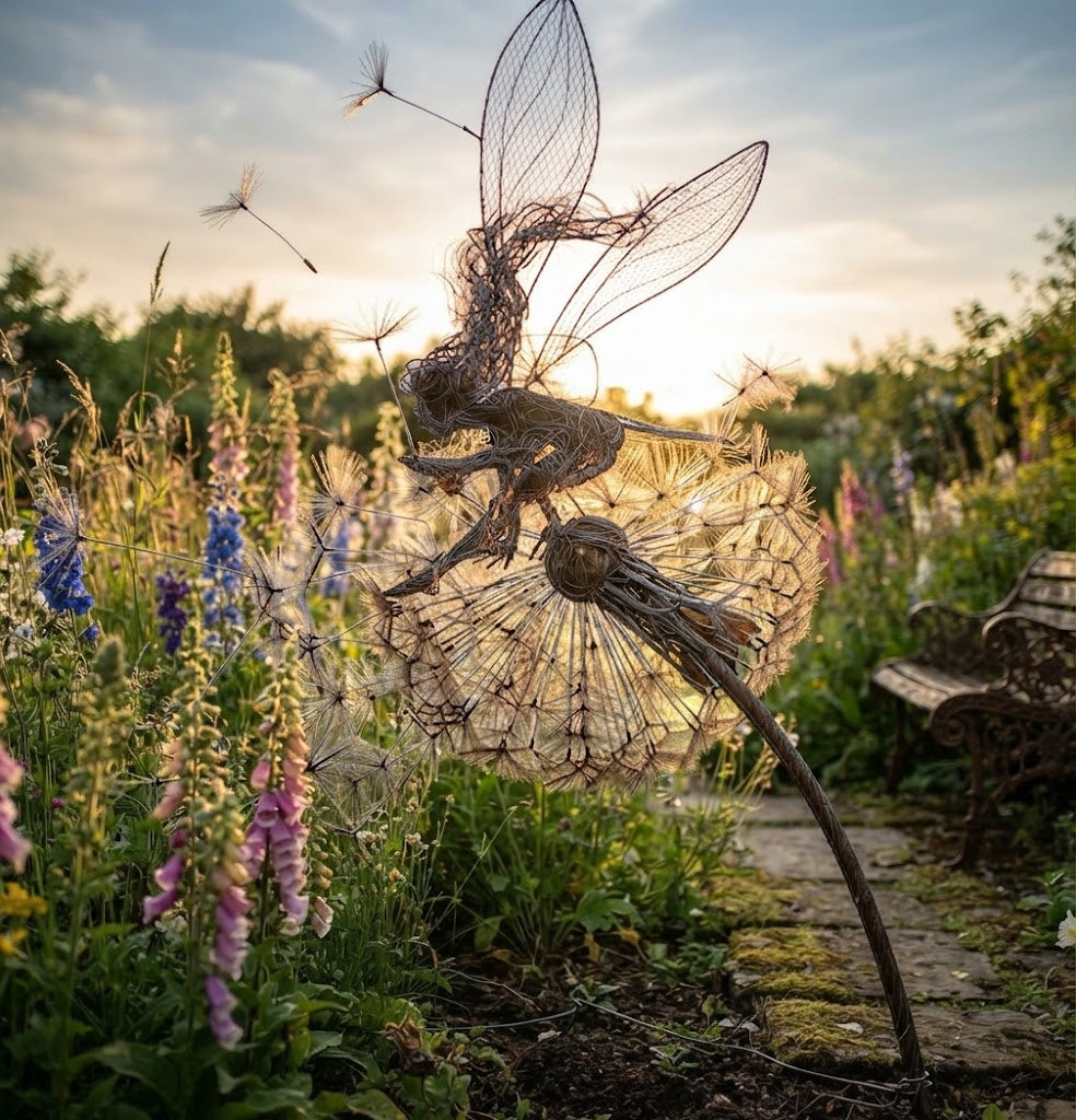Statues de jardin enchantées | Sculpture de fée dansante en acier | Décoration extérieure féerique pour espaces fantaisistes