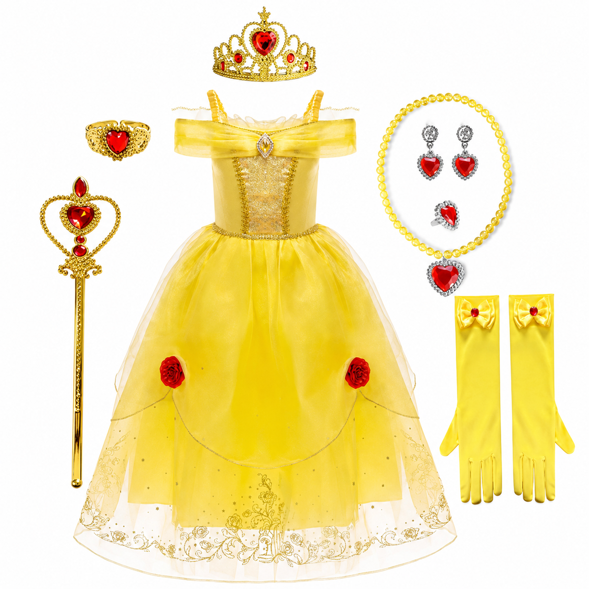 Ensemble de costume de princesse enchanteur pour filles avec accessoires | Parfait pour des célébrations magiques