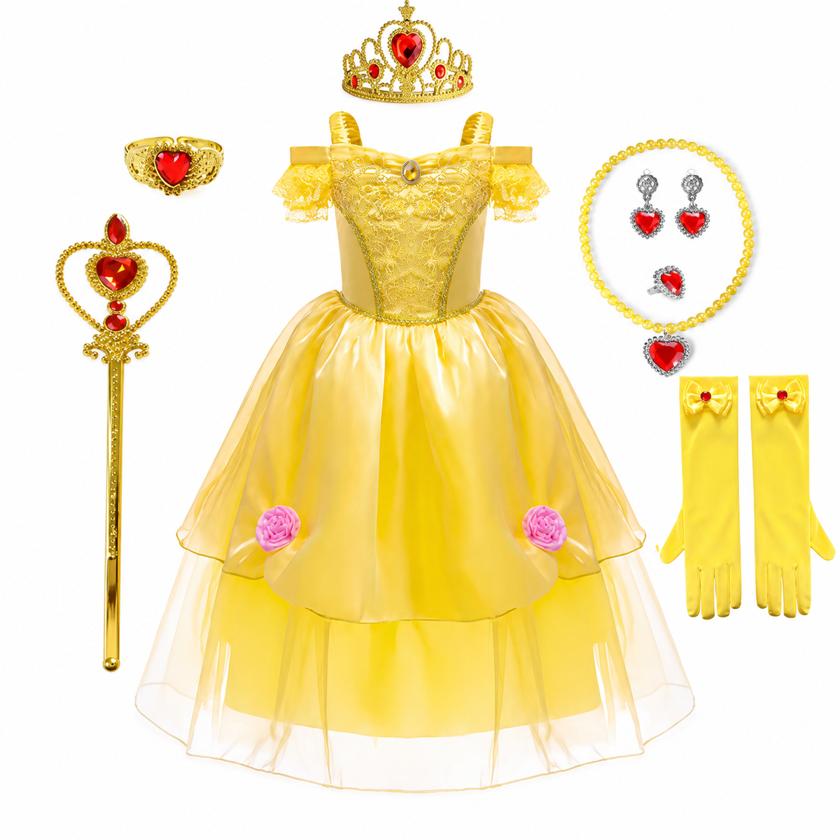 Ensemble de costume de princesse enchanteur pour filles avec accessoires | Parfait pour des célébrations magiques