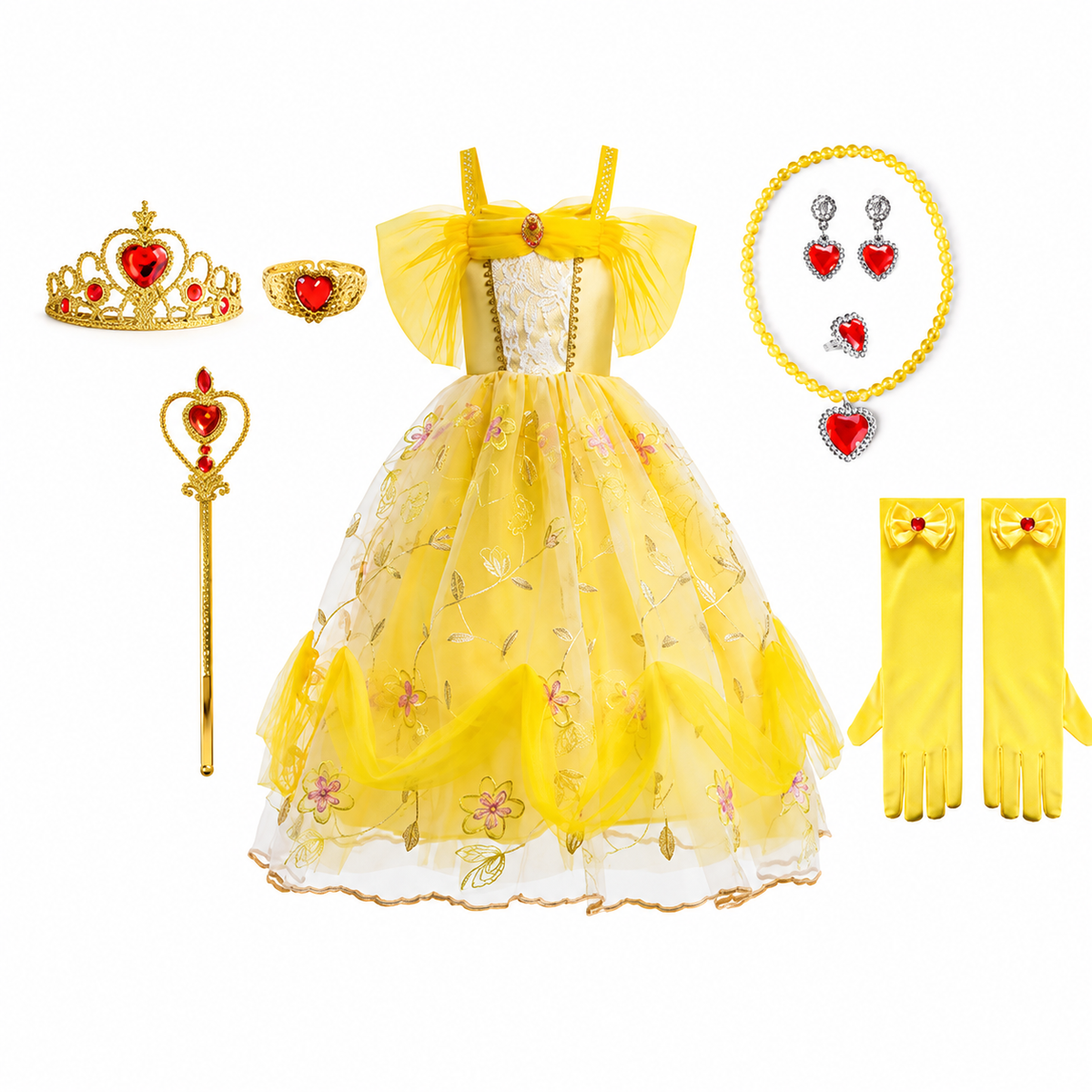 Ensemble de costume de princesse enchanteur pour filles avec accessoires | Parfait pour des célébrations magiques