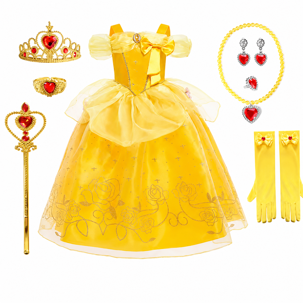 Ensemble de costume de princesse enchanteur pour filles avec accessoires | Parfait pour des célébrations magiques